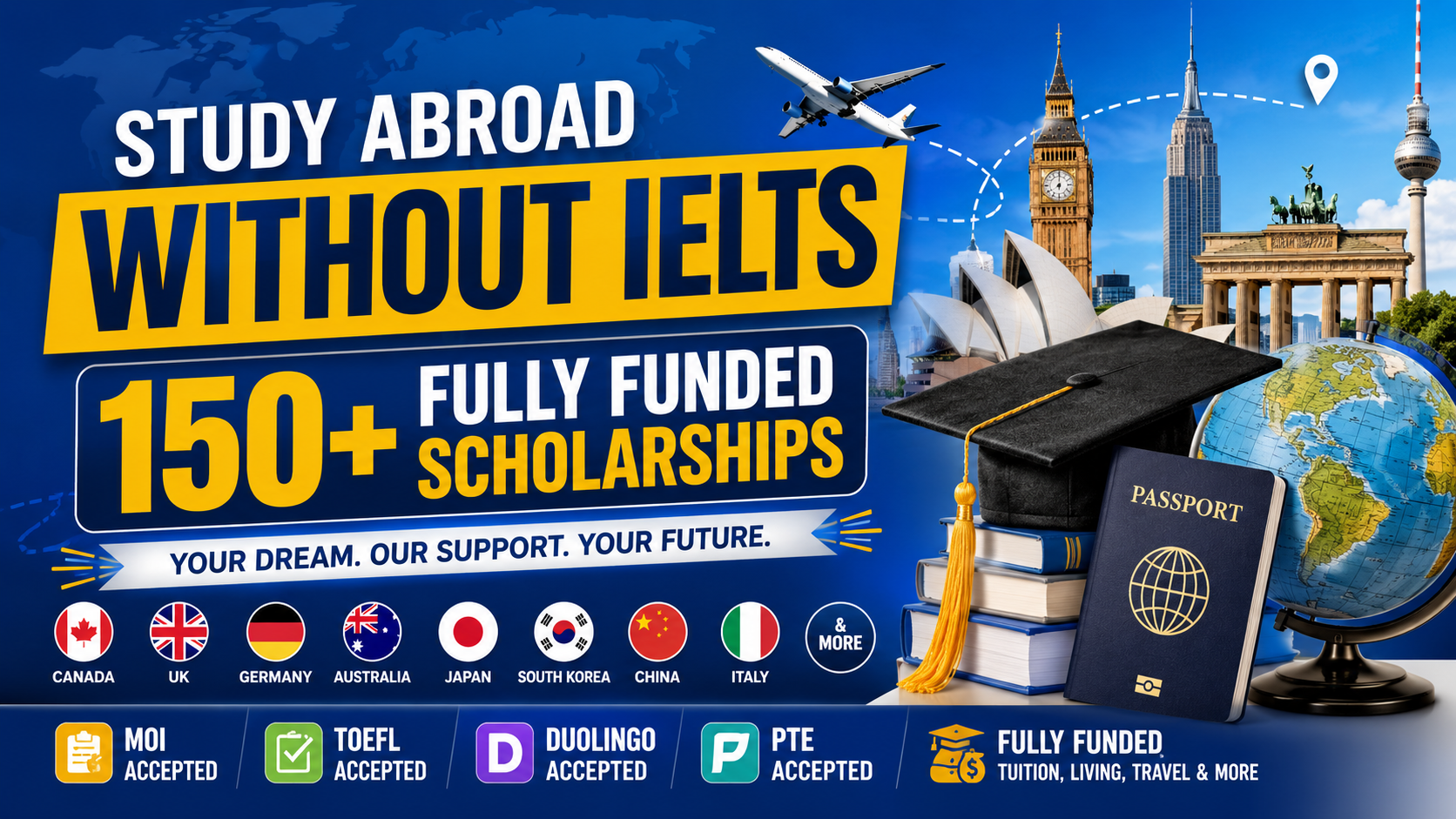 Scholarships Without IELTS