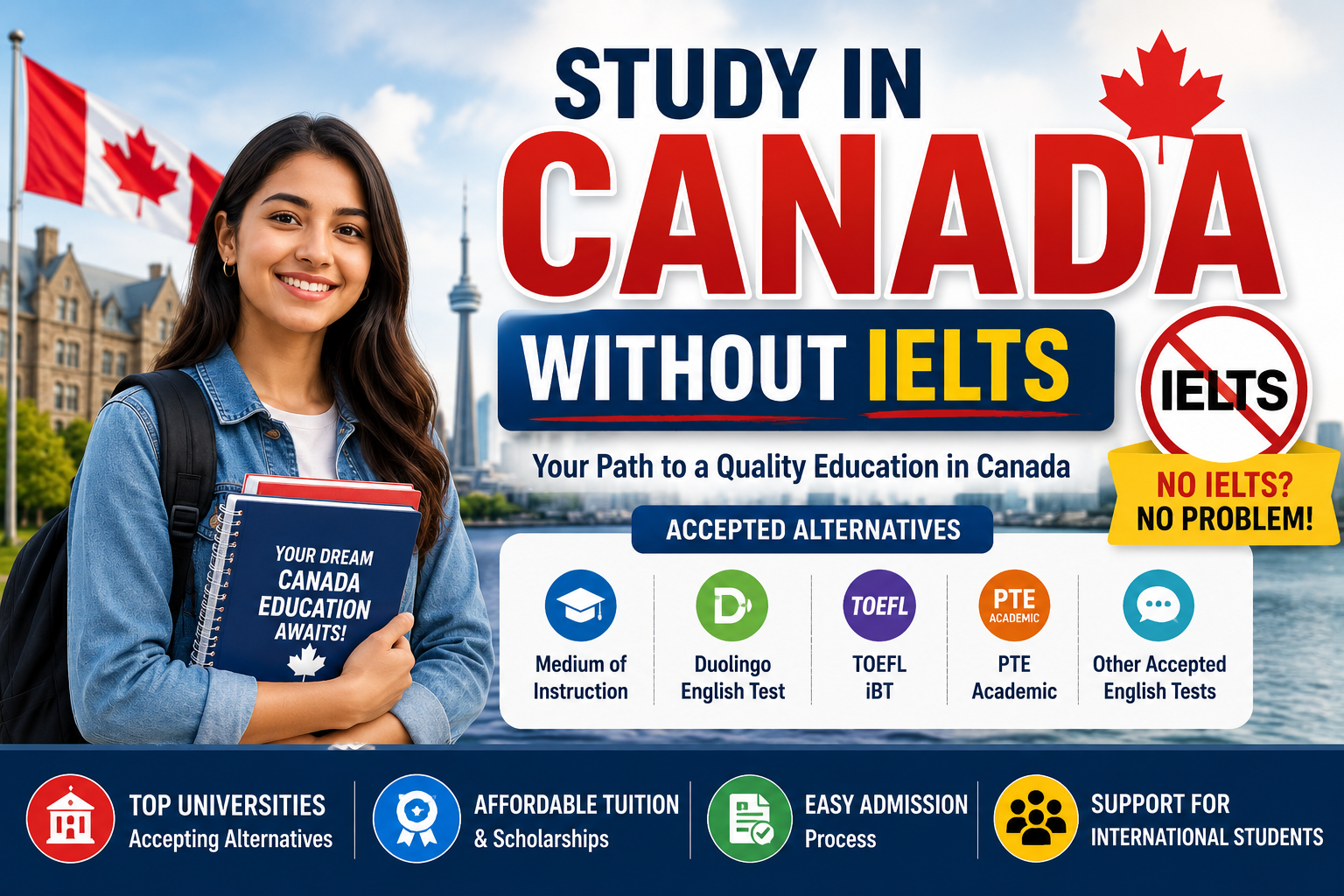 Study in Canada without IELTS
