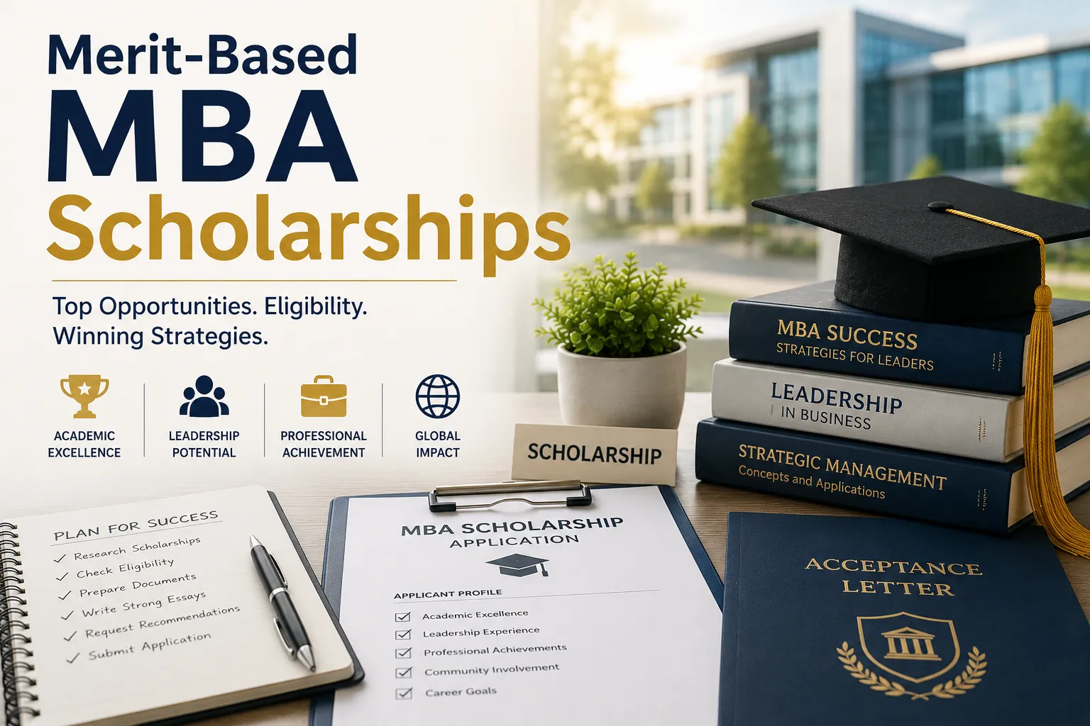 Merit-based MBA scholarships for international students: awards for academic excellence