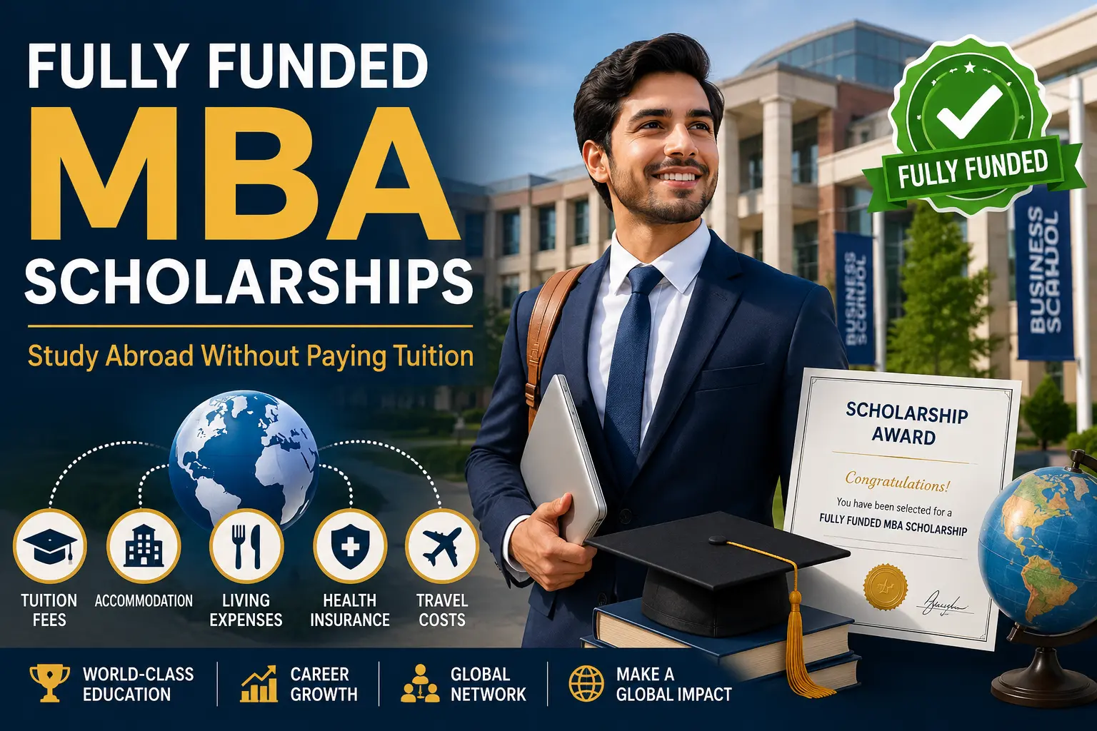 Fully funded MBA scholarships for international students: tuition, living costs, and funding