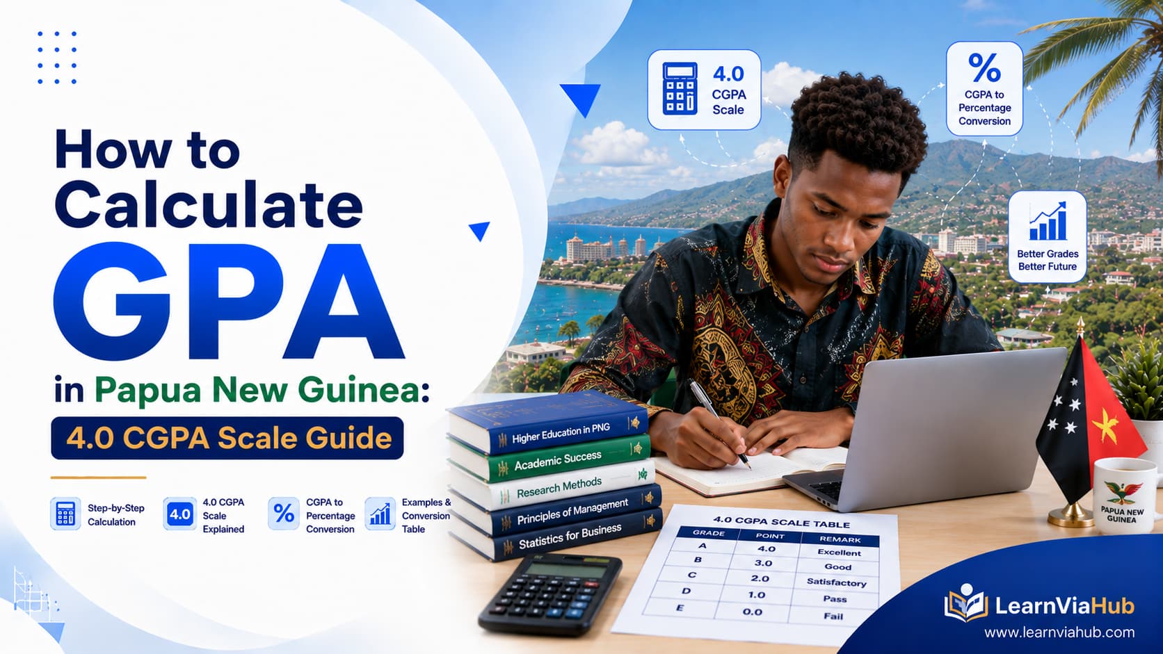 How to calculate GPA in Papua New Guinea using the 4.0 CGPA scale